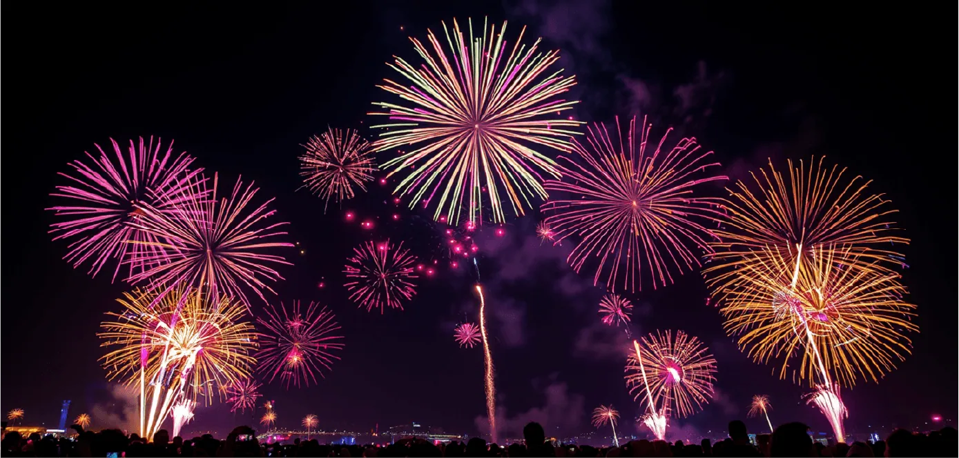 fireworks hero section profile